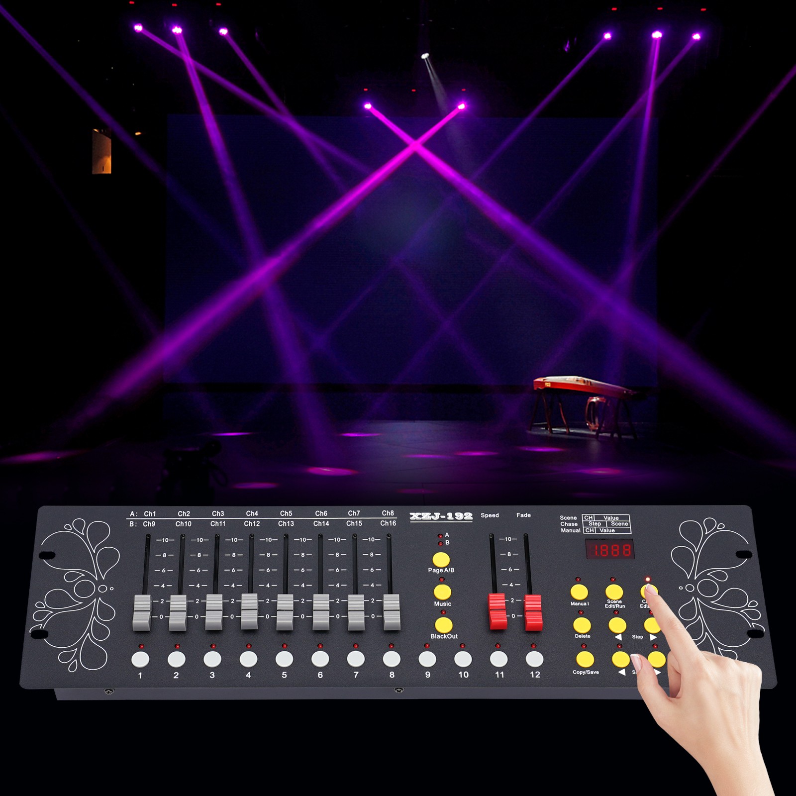 192 Channels Operator Console Controller For Stage Lighting DJ Party DJ DMX 512