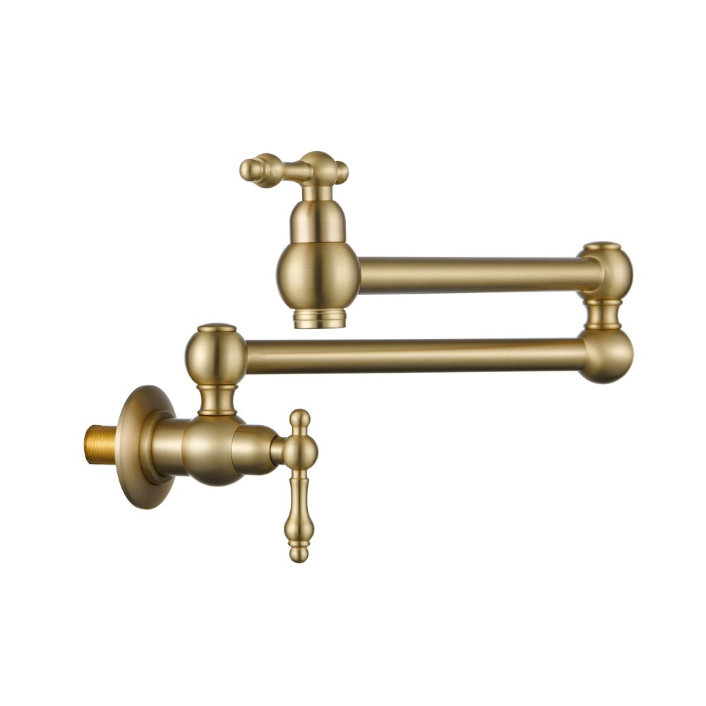 Wall Mount Folding Kitchen Pot Filler Faucet with Extension Shank
