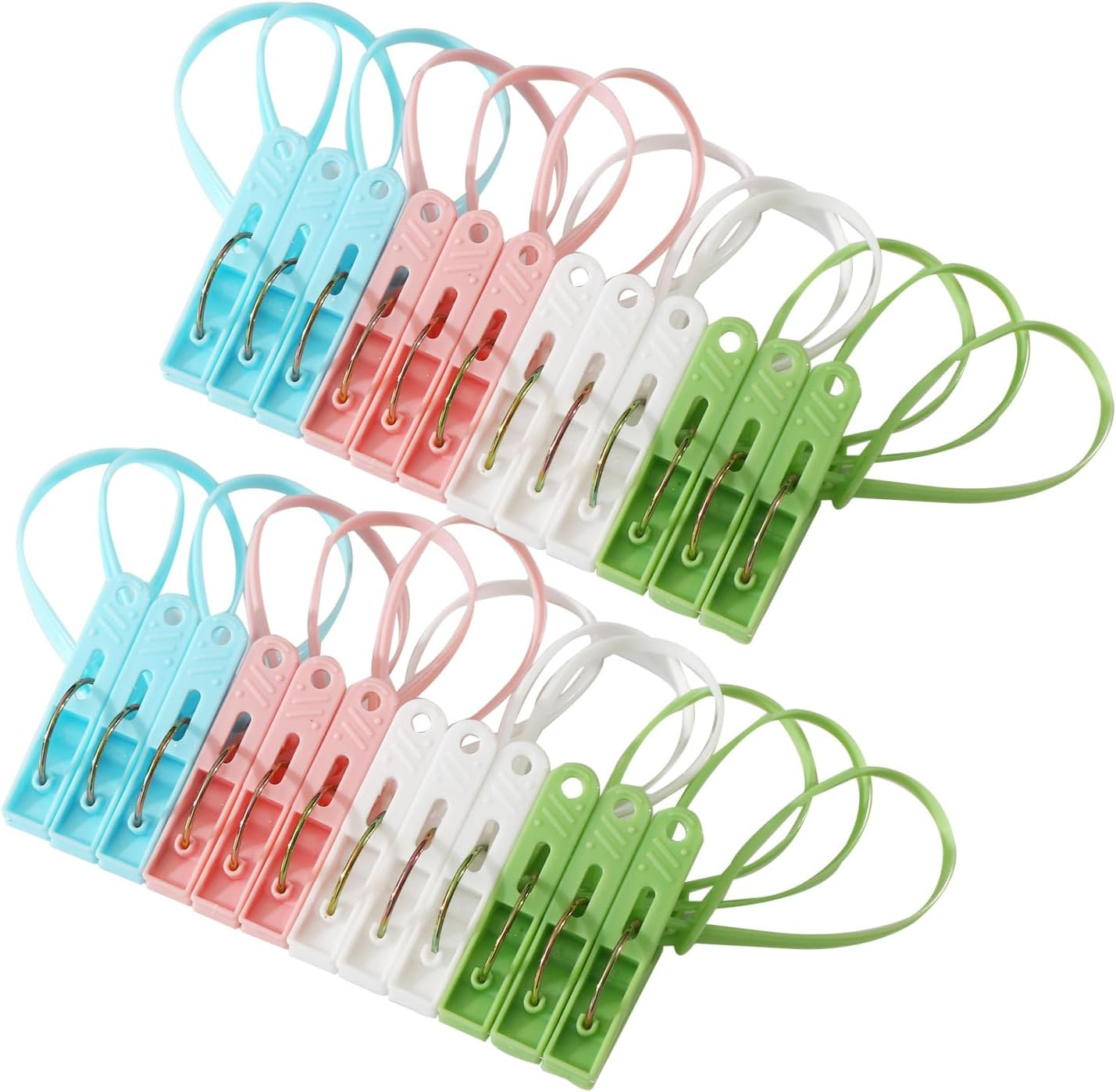 24 Pack Plastic Clothes Pins Heavy Duty Outdoor for Hanging Clothes,Mini Clothes