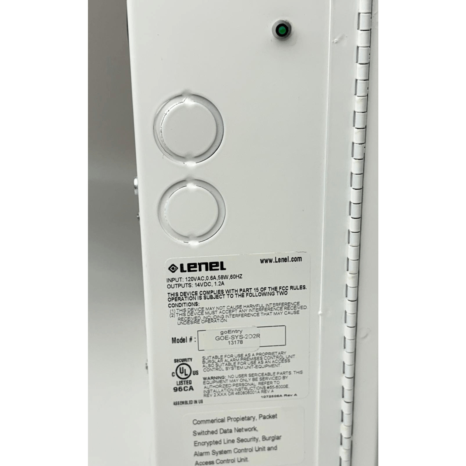 Lenel goEntry GOE-SYS-2D2R Access Control Panel w/ Key