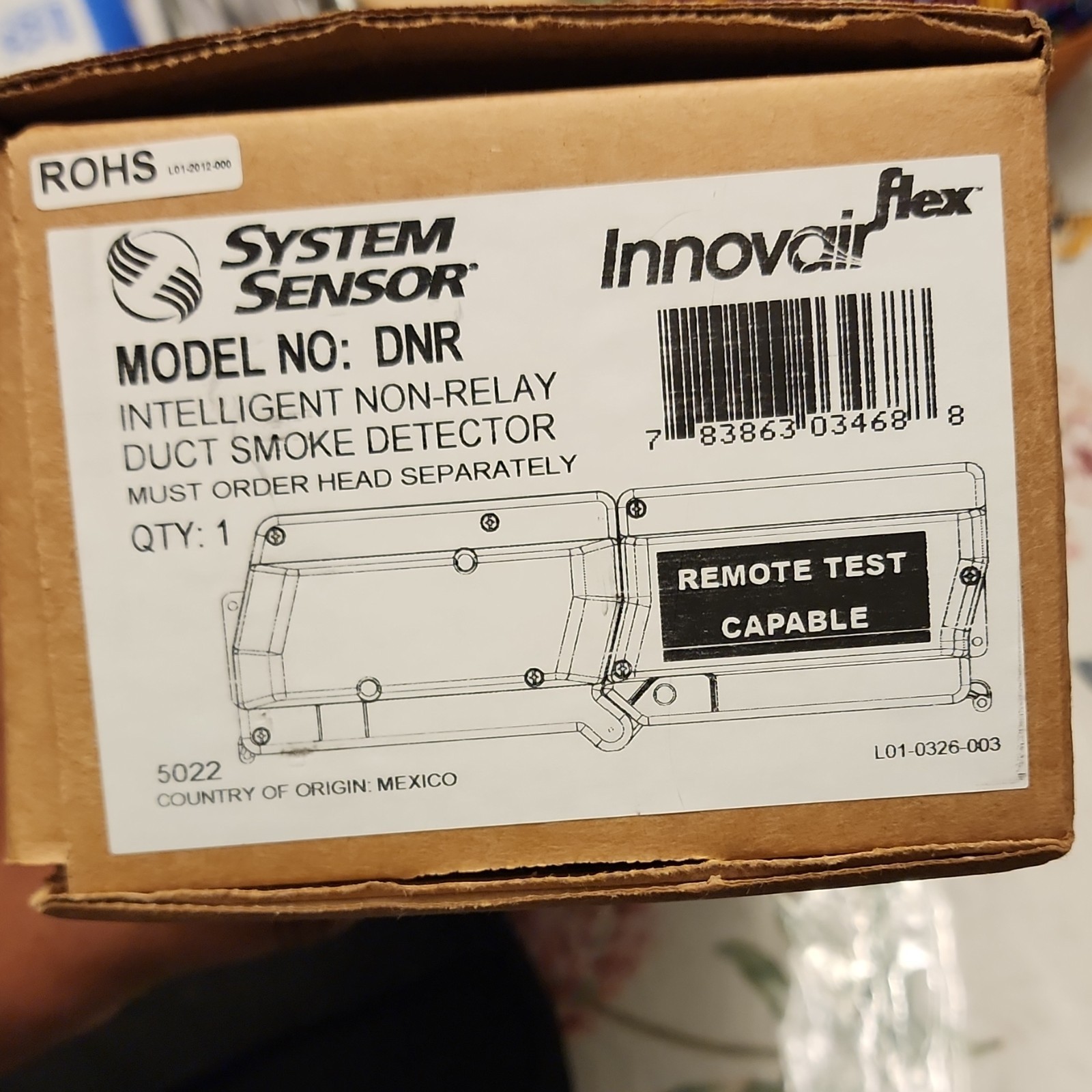 System Sensor DNR Intelligent Non-Relay Duct Smoke Detector Remote Test Capable