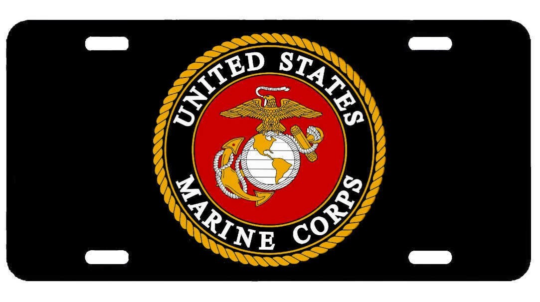 Marine Corps, United States, License Plate New Car Tag Metal Aluminum LICENSED