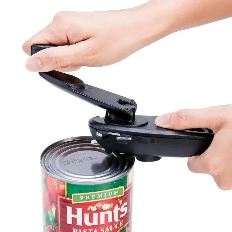 8 in 1 Manual Tin Can Opener Safe Cut Lid Smooth Edge Side Stainless Steel Tool