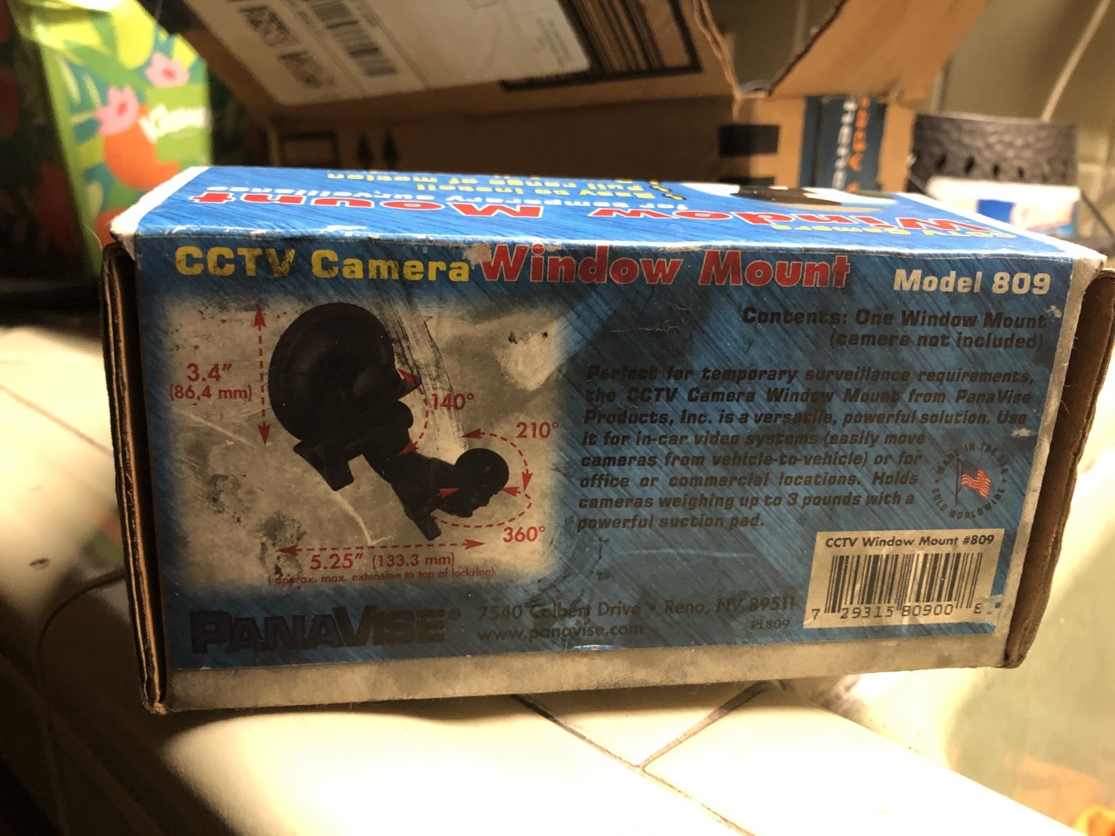 CCTV Camera Window Mount Panavise Model #809 (UNUSED - with BOX)