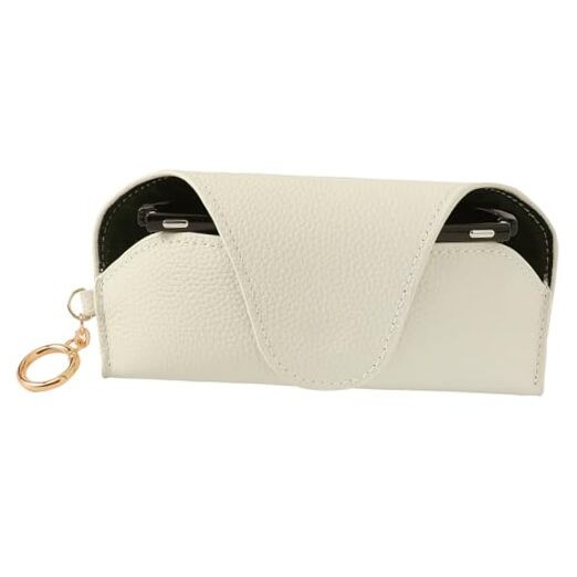 Magnetic Sunglass Holder for Car Visor, Travel Sunglasses Case with 25-beige