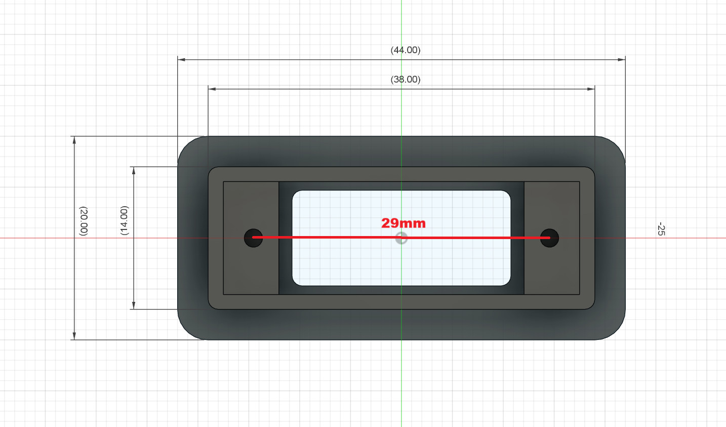 Mounting frame front frame bezel for mini voltmeter .28" 0.28" 0.28" 7-segment