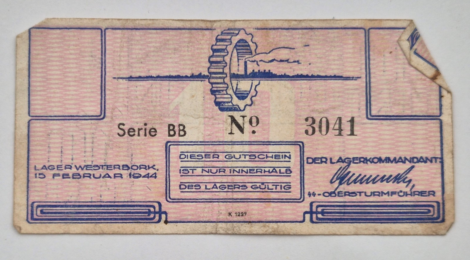 Concentration Camp  "Westerbork" Netherlands 1944  10 CENT  WITHOUT WATERMARK