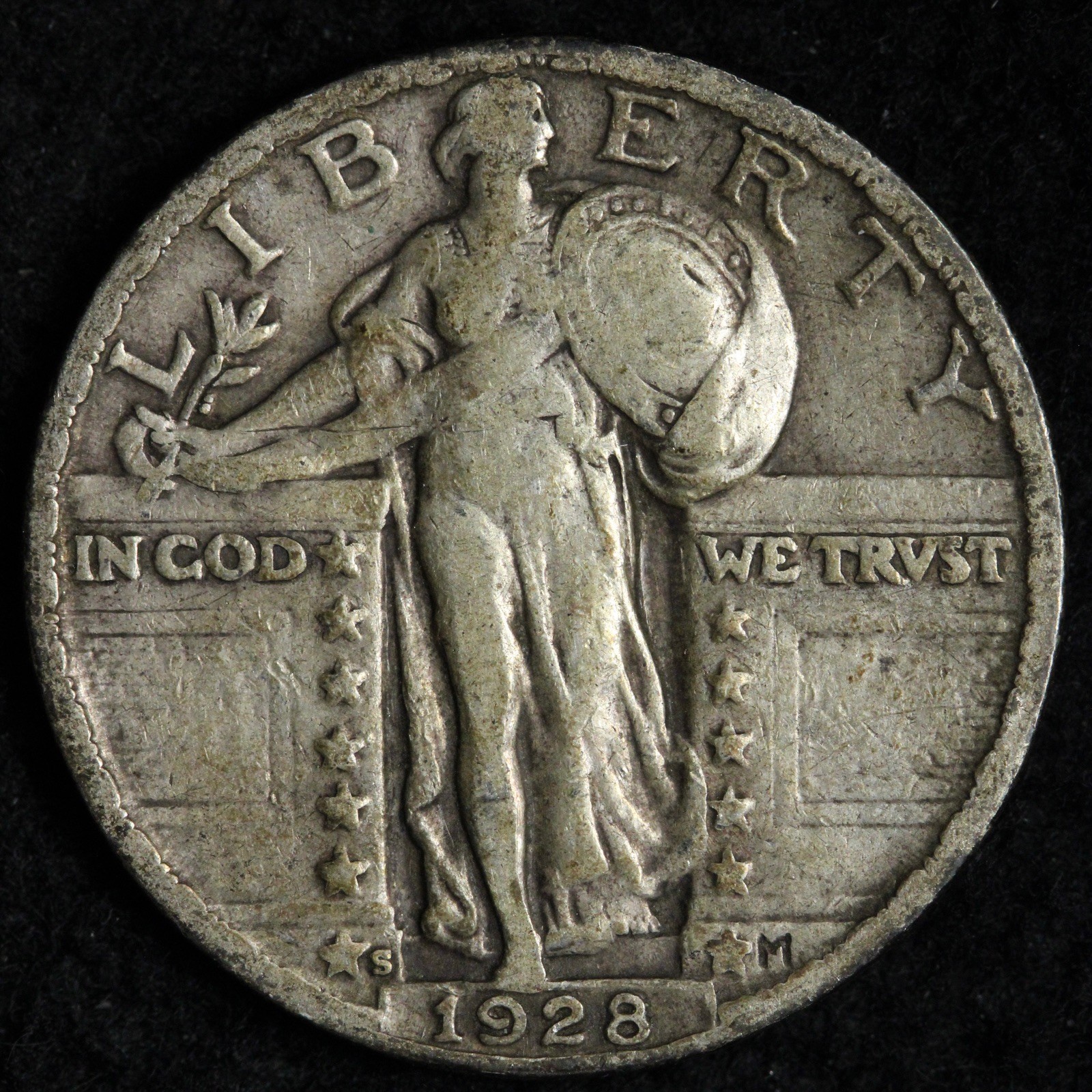 1928-S Standing Liberty Silver Quarter XF E289 GDWR