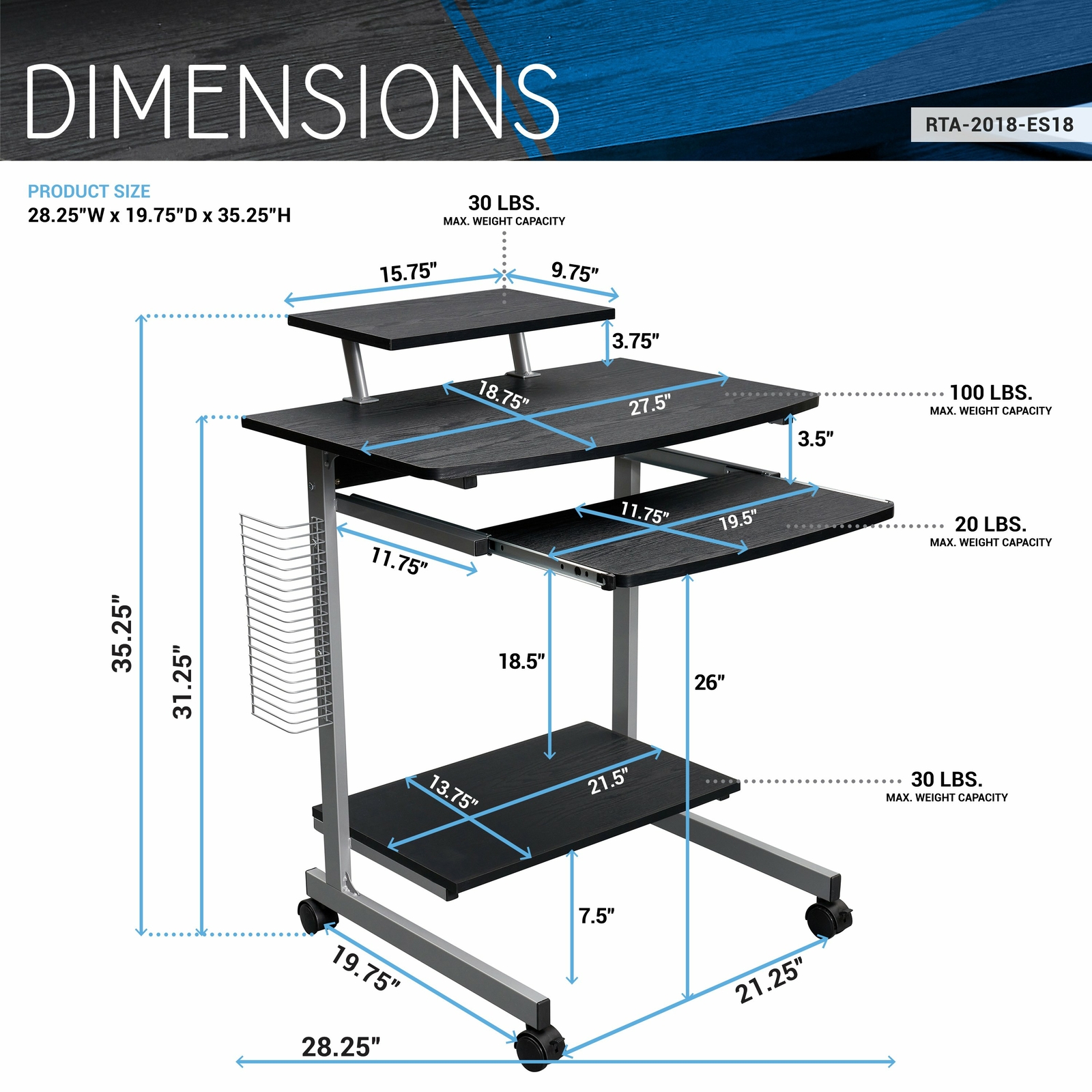 Compact Modern Computer Cart