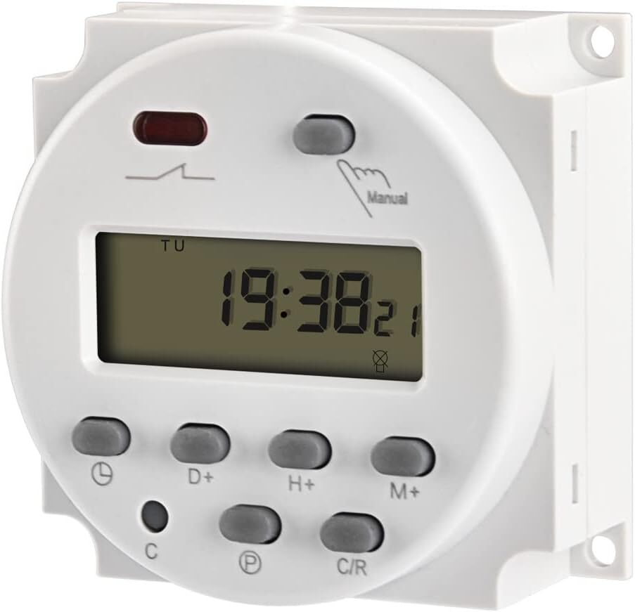 Digital LCD Power Weekly Programmable Timer Relay Switch CN101A DC12V 16Amp SPST