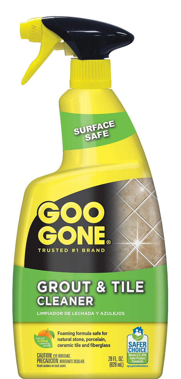 Goo Gone Grout & Tile Cleaner - 28 Ounce - 28 Fl Oz (Pack of 1), Yellow