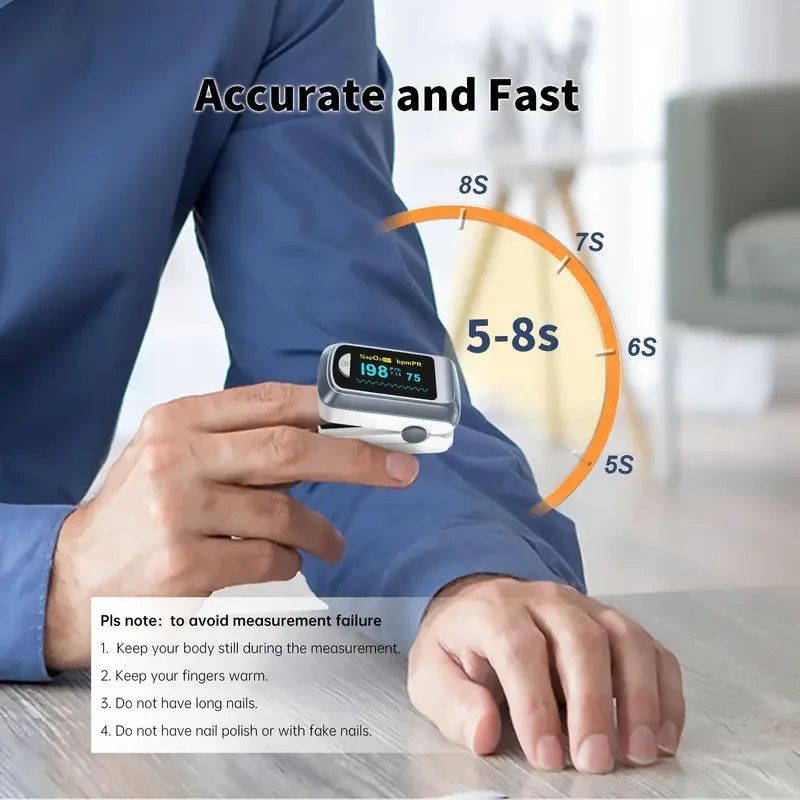 Finger Pulse Oximeter Blood Oxygen SpO2 Monitor PR Saturation Heart Rate MeterUS