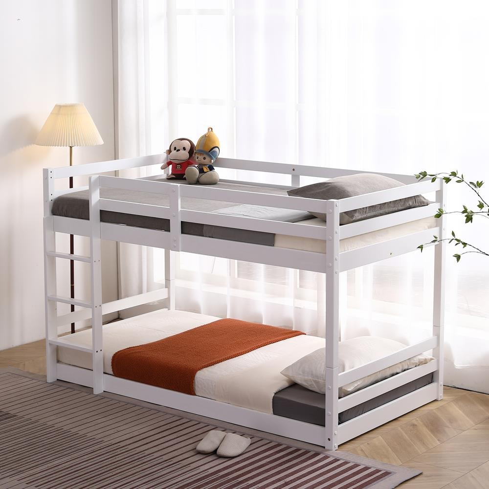 Twin Over Twin Bunk Bed Wood Bunk Bed For Kid Child Christmas Gift Furniture