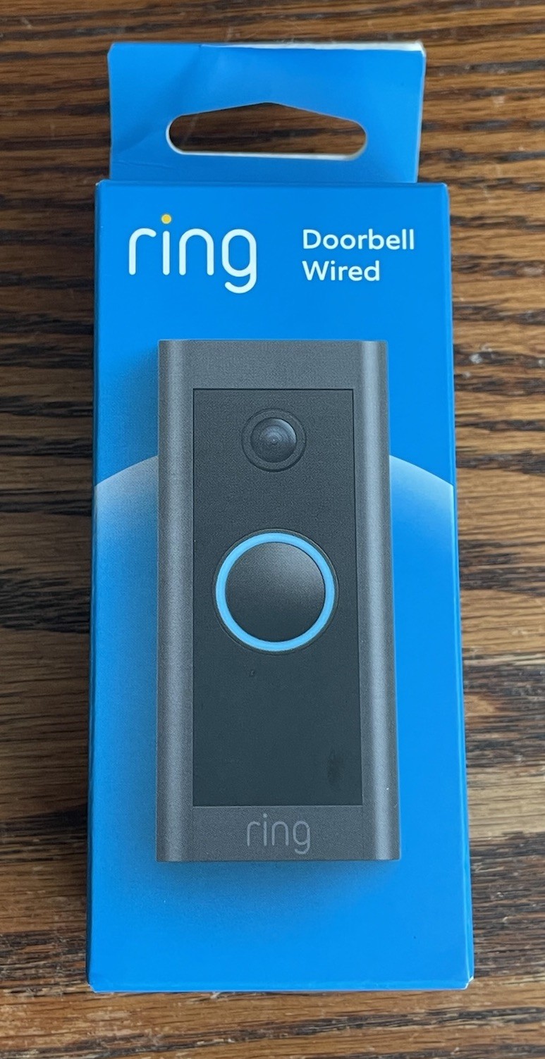 Ring Video Doorbell Wired Open Box Black ( Never Used)