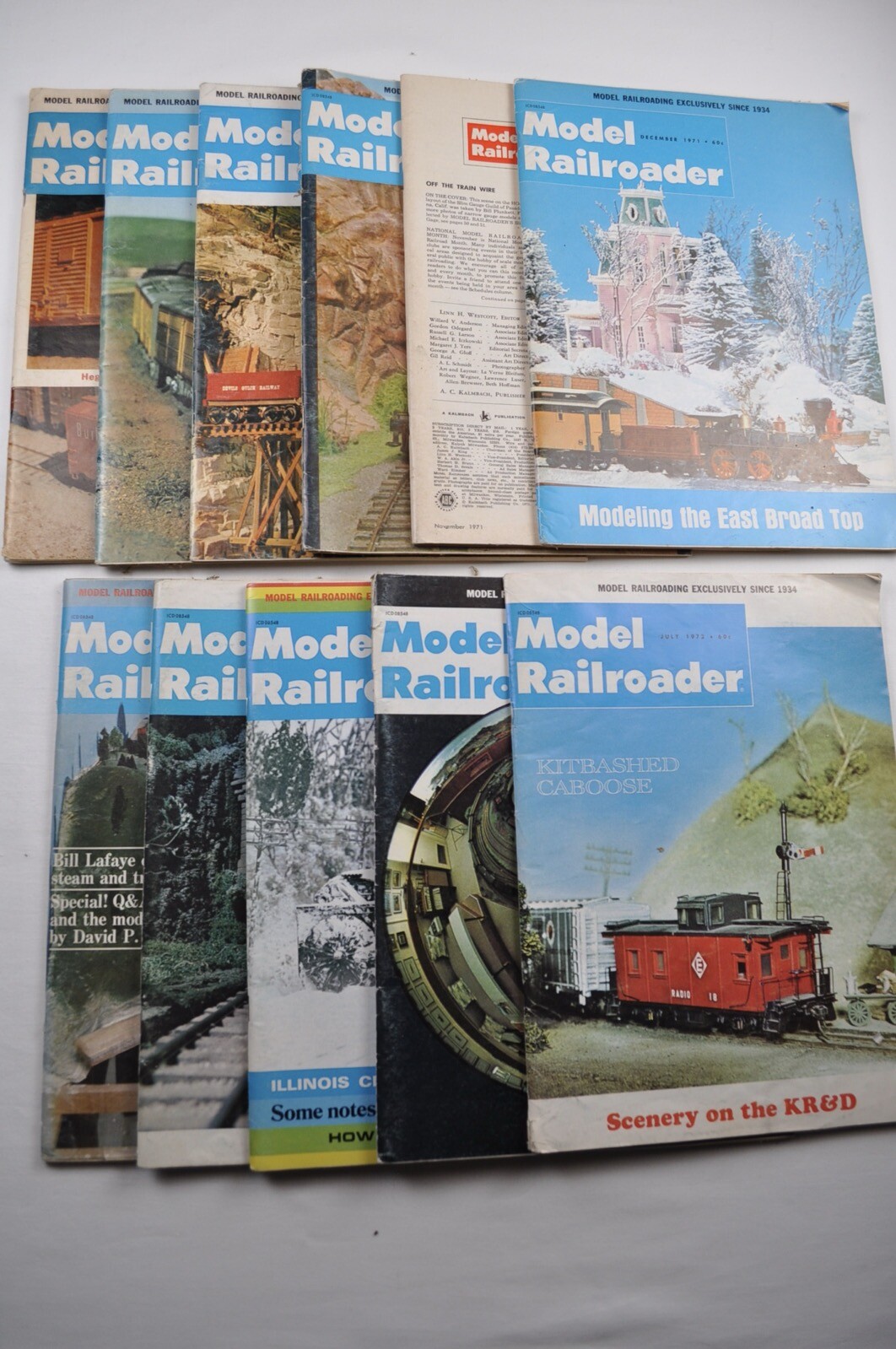 Vintage Model Railroader Magazine 1971-72 Issues 11 Total - FREE SHIPPING