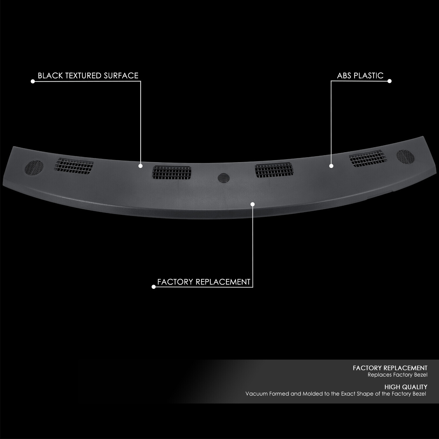Upper Dash Dashboard Panel Trim for 02-05 Dodge Ram 1500 2500 3500 w/ AUX Input