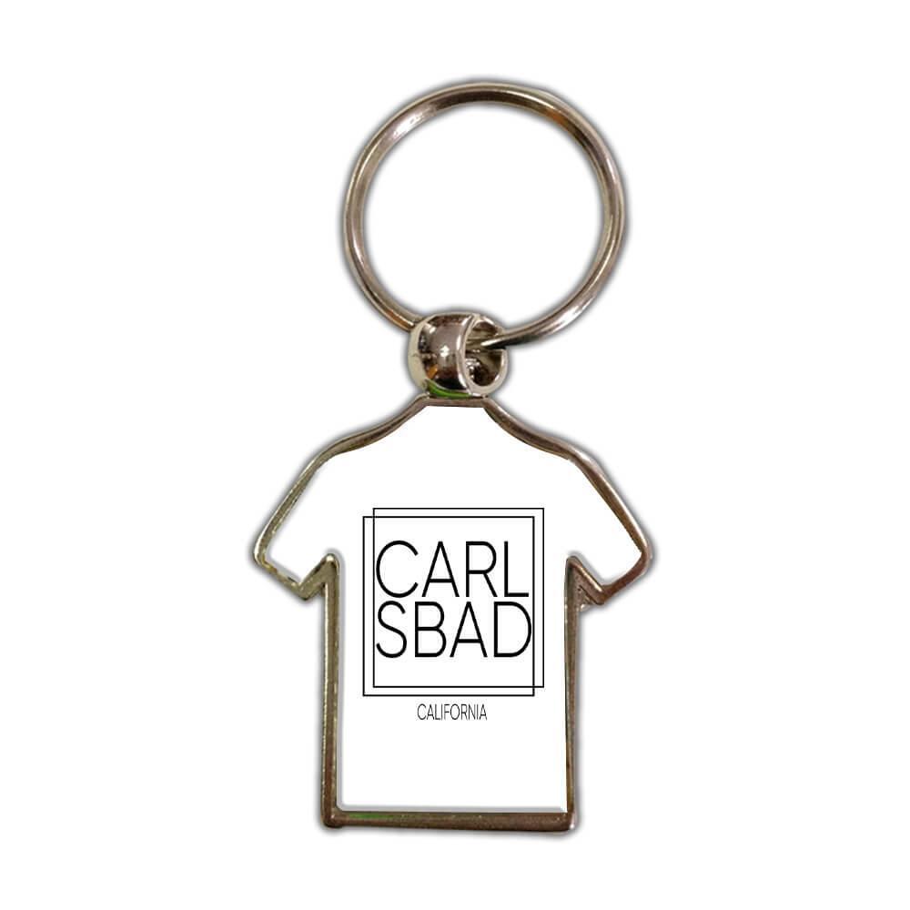 CARLSBAD California : Gift Shirt Keychain Square Modern Minimalist Font