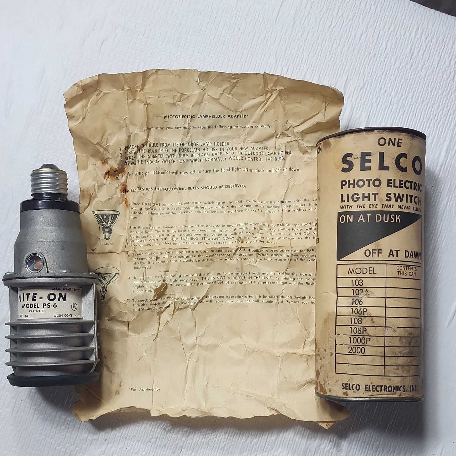 RARE VINTAGE SELCO ELECTRONICS Inc. *NOS*Nite-On Model PS-6 photoelectric switch