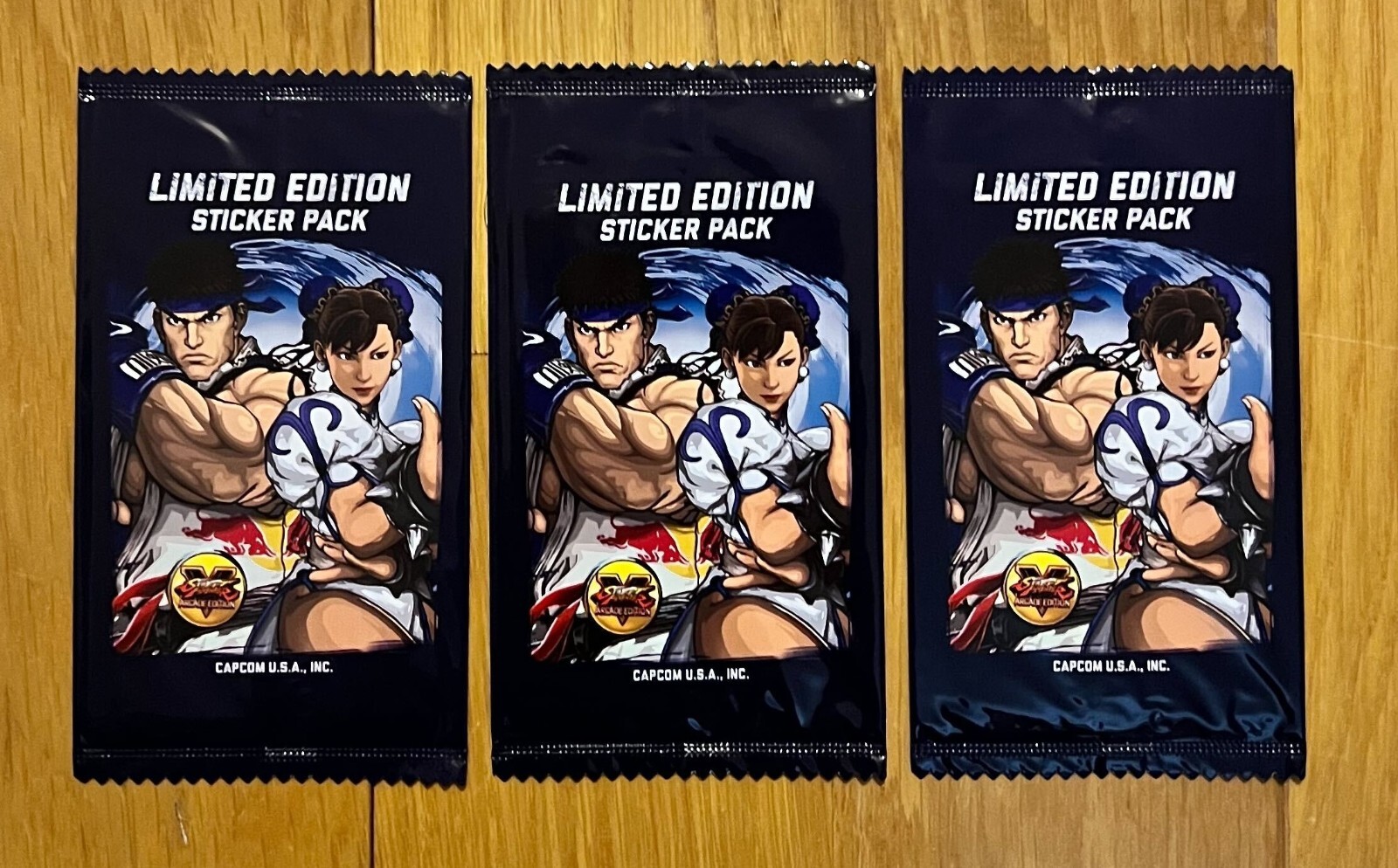 Limited Edition Sticker Pack Capcom Red Bull Capcom USA Street Figher New 3 Pack