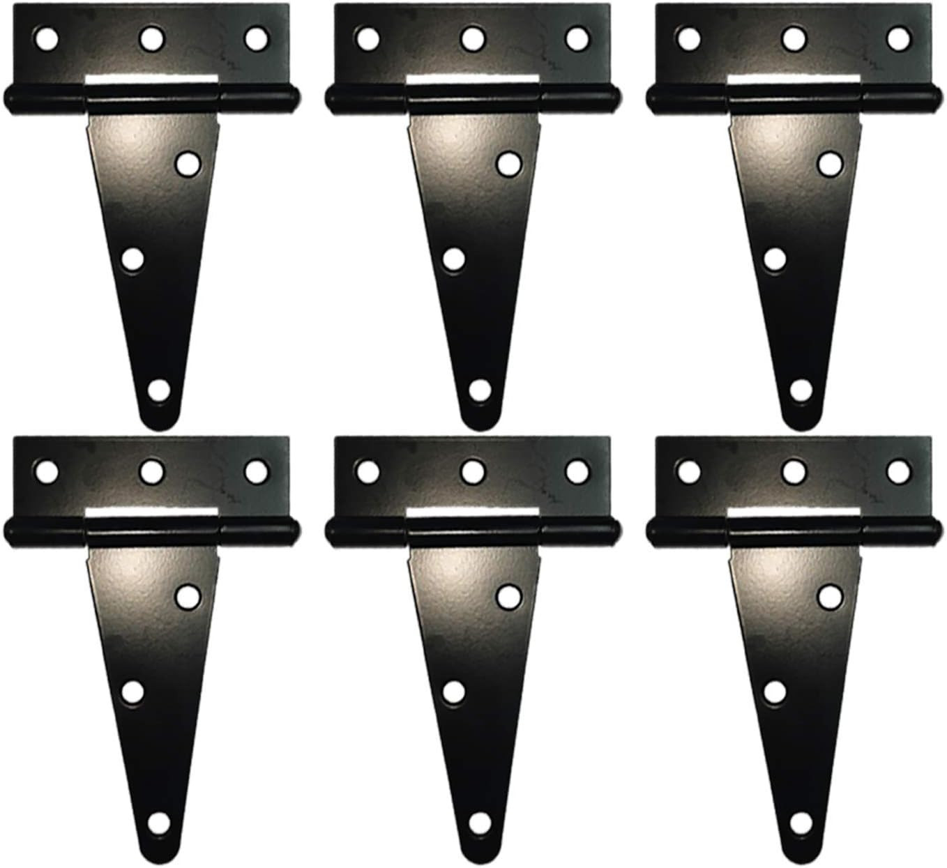 Heavy Duty Tee Hinge - All Size Black (6 Pcs, 4 Inch) - Rustproof Wrought Iron S