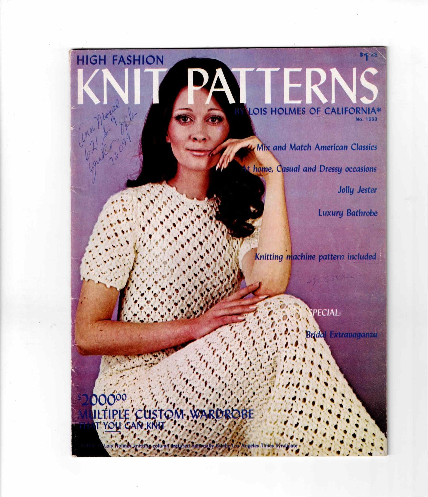 High Fashion Knit Knitting Pattern Magazine Holmes Suit Wedding Dress 1969 VTG