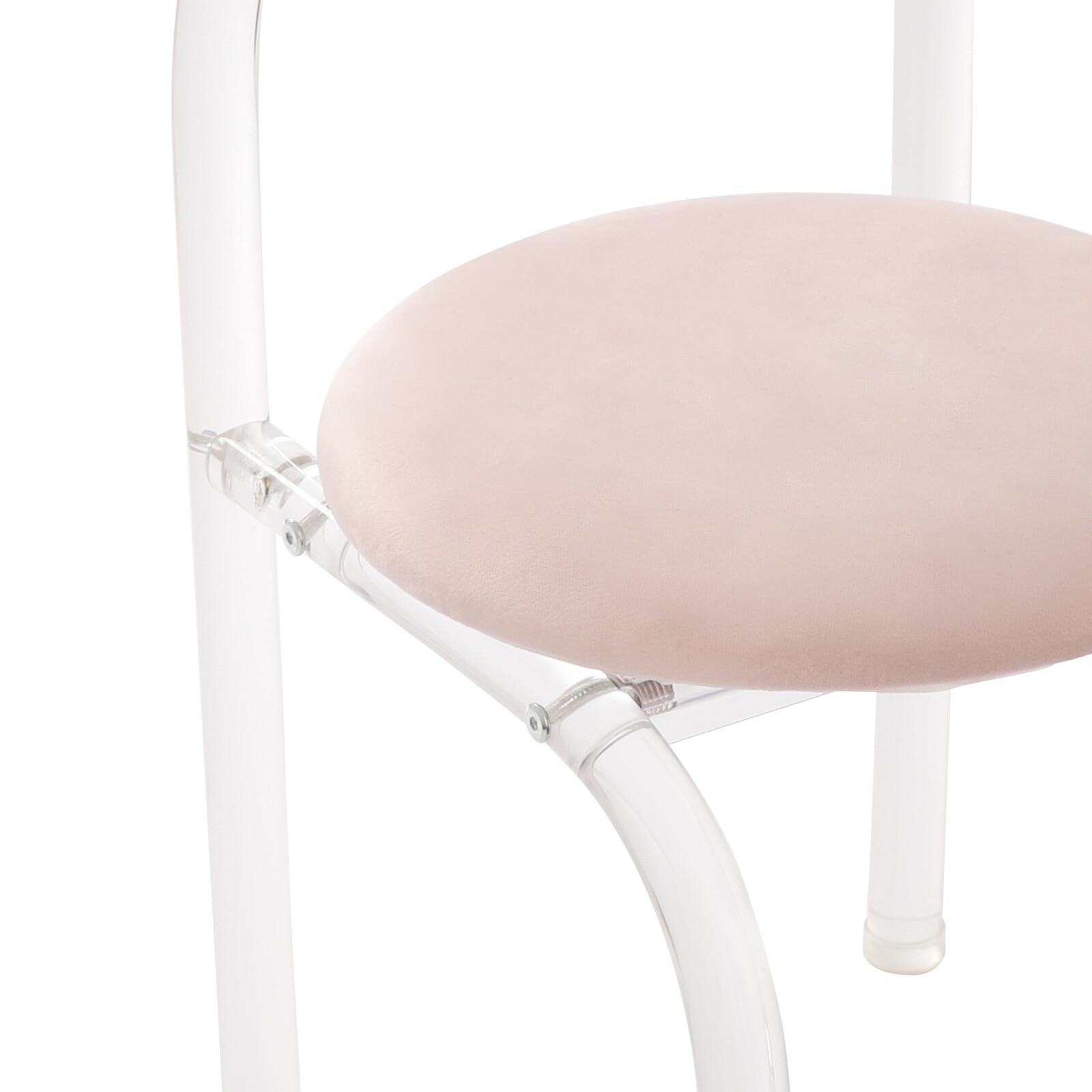 Acrylic Clear Desk Chair Pink Velvet Modern Minimalist 165 lbs Assembly Required