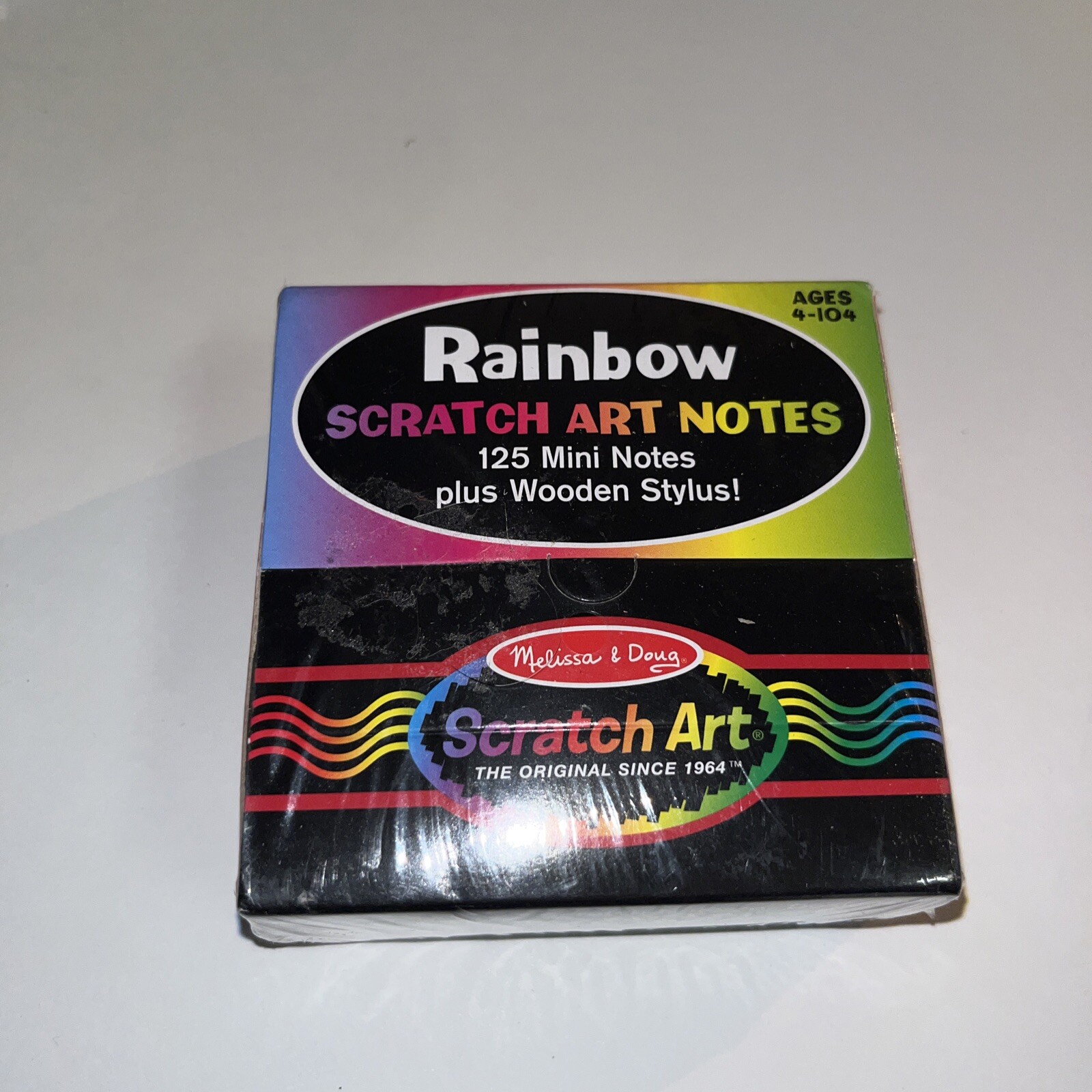 Melissa & Doug Scratch Art Box of Rainbow Mini Notes with Wooden Stylus