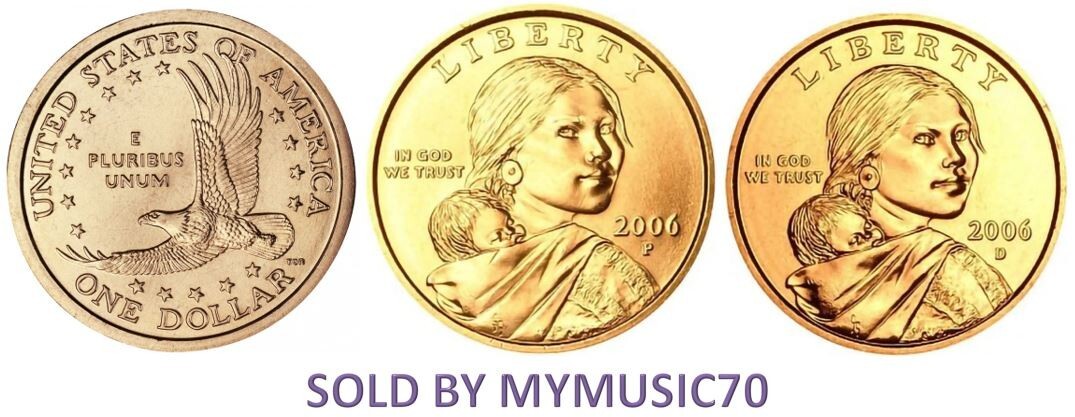 2006 P & D Sacagawea Golden Dollar – BU Uncirculated Dollar coin set / lot