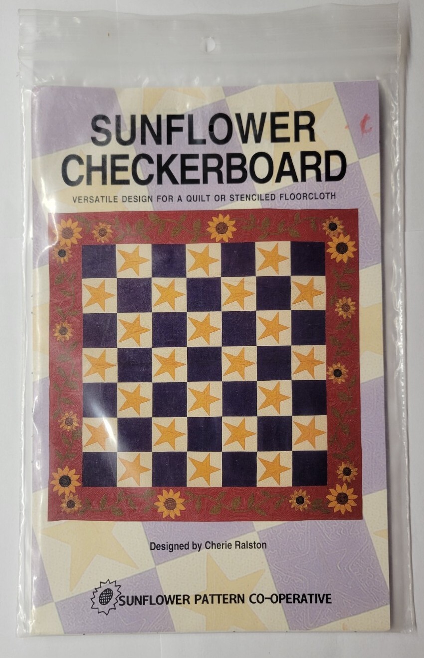 Sunflower Pattern Cooperative 88" x 88" Sunflower Checkerboard Quilt Pattern