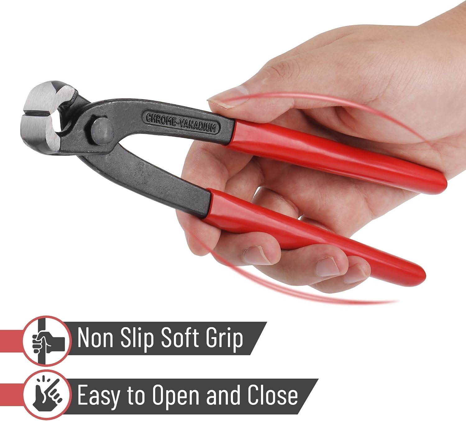 Bates 8-Inch Nail Puller - Red End Cutting Pliers for Effortless Extraction
