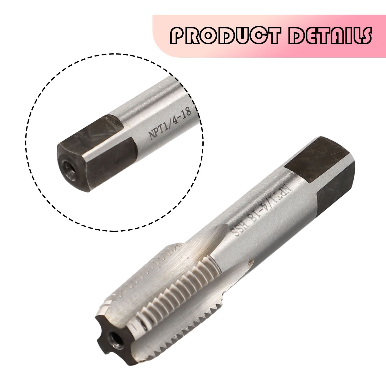Taper Pipe Threaded Tap Parts Pipe Tap Repair Replacement Cutting Silver