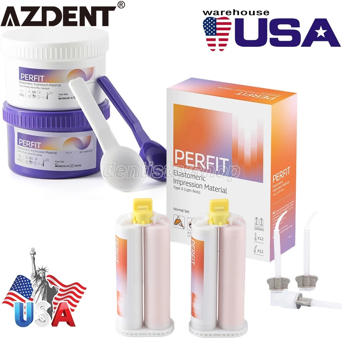 AZDENT Dental Impression Material Silicone Putty Heavy/Light Body Normal/Fast
