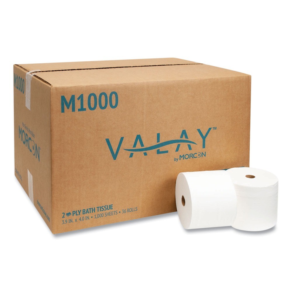 Morcon Paper M1000 2-Ply Septic Safe Small Core Bath Tissue - White (36/CT) New