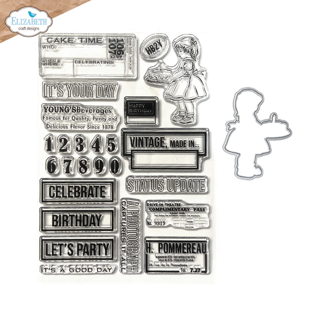Elizabeth Craft Designs Stamp & Die Set - Celebrations 2, CSD421