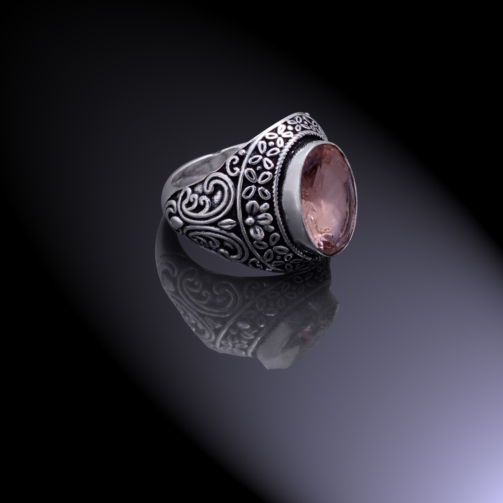 Morganite Gemstone 925 Sterling Silver Gift Jewelry Ring Size 6 u143