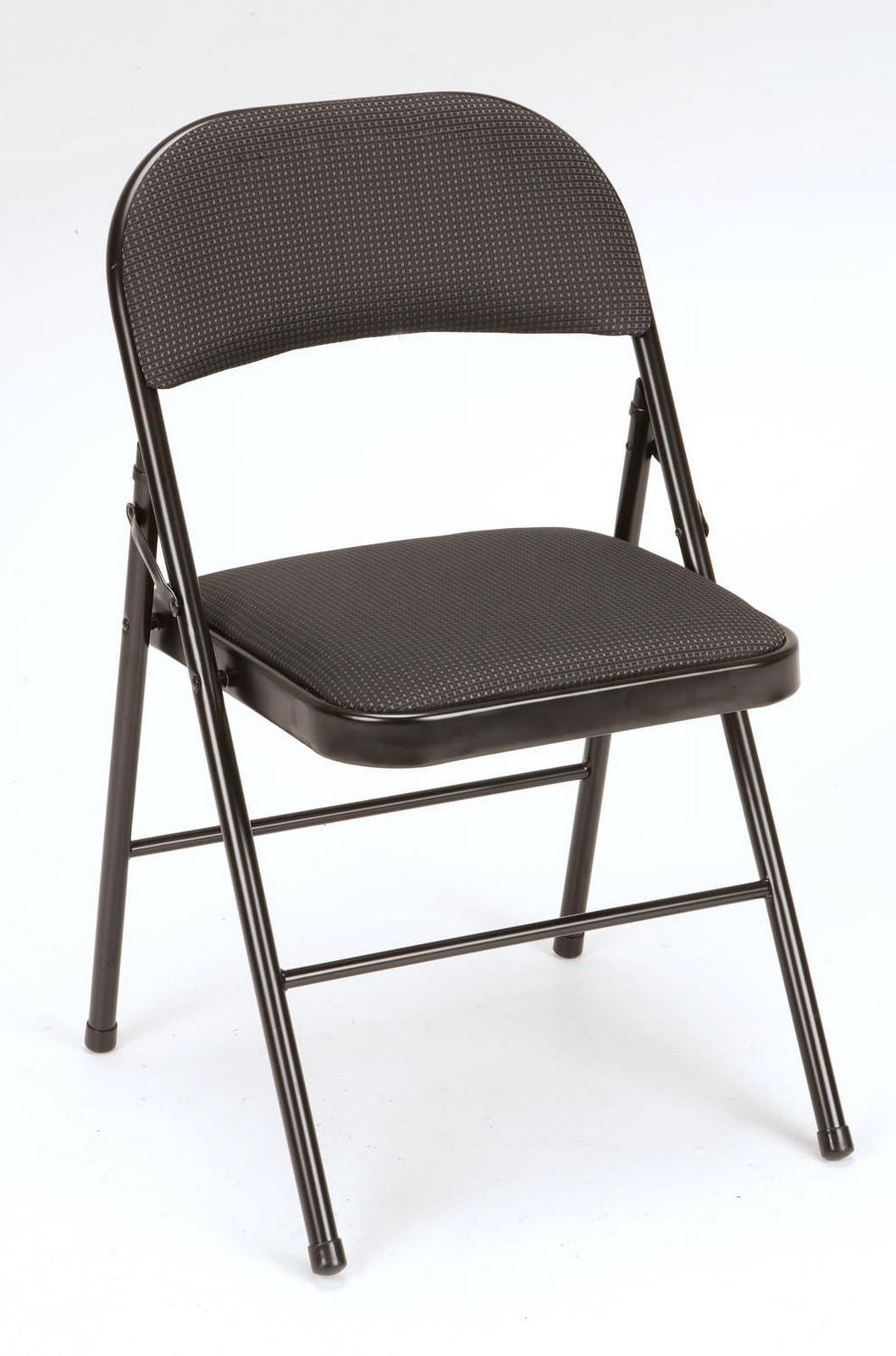Deluxe Fabric Padded Folding Chair, Black, 1 Count