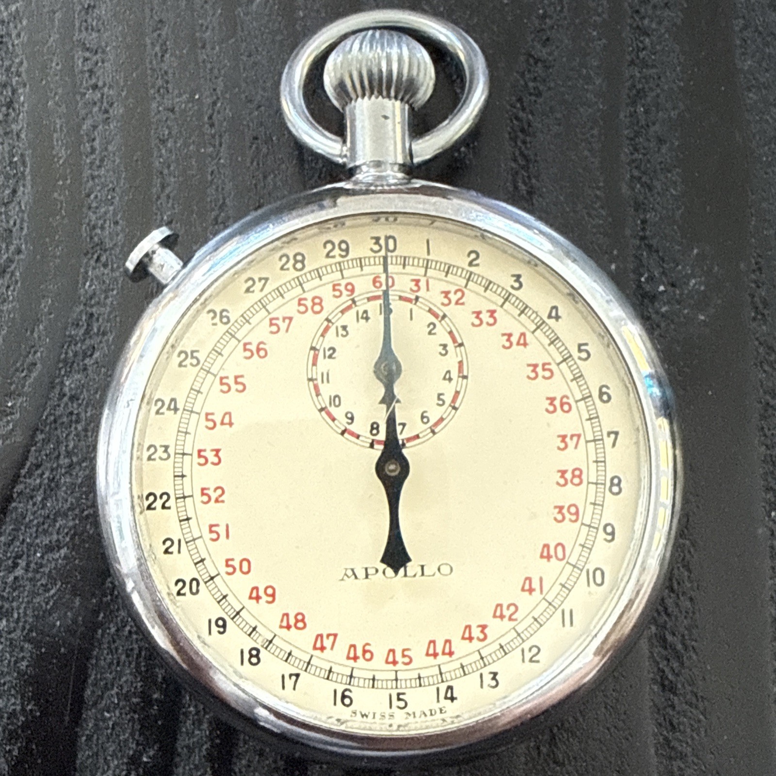 Swiss Made Aristo Apollo 7 Jewels Mechanical Wind Up Vintage Stopwatch Works!