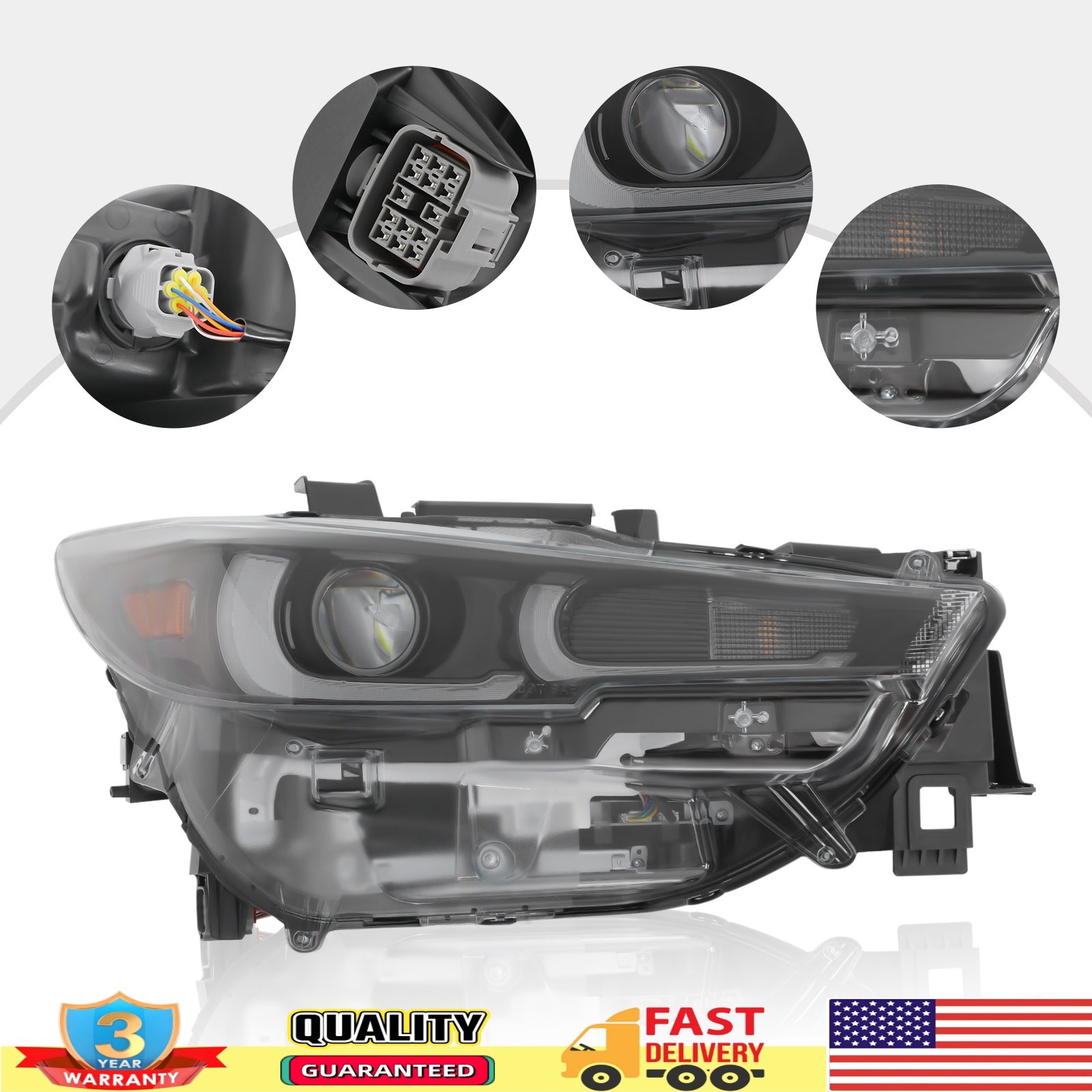 For 2022-2023 Mazda CX-5 Full LED Headlight Headlamp w/AFS Right Passenger Side