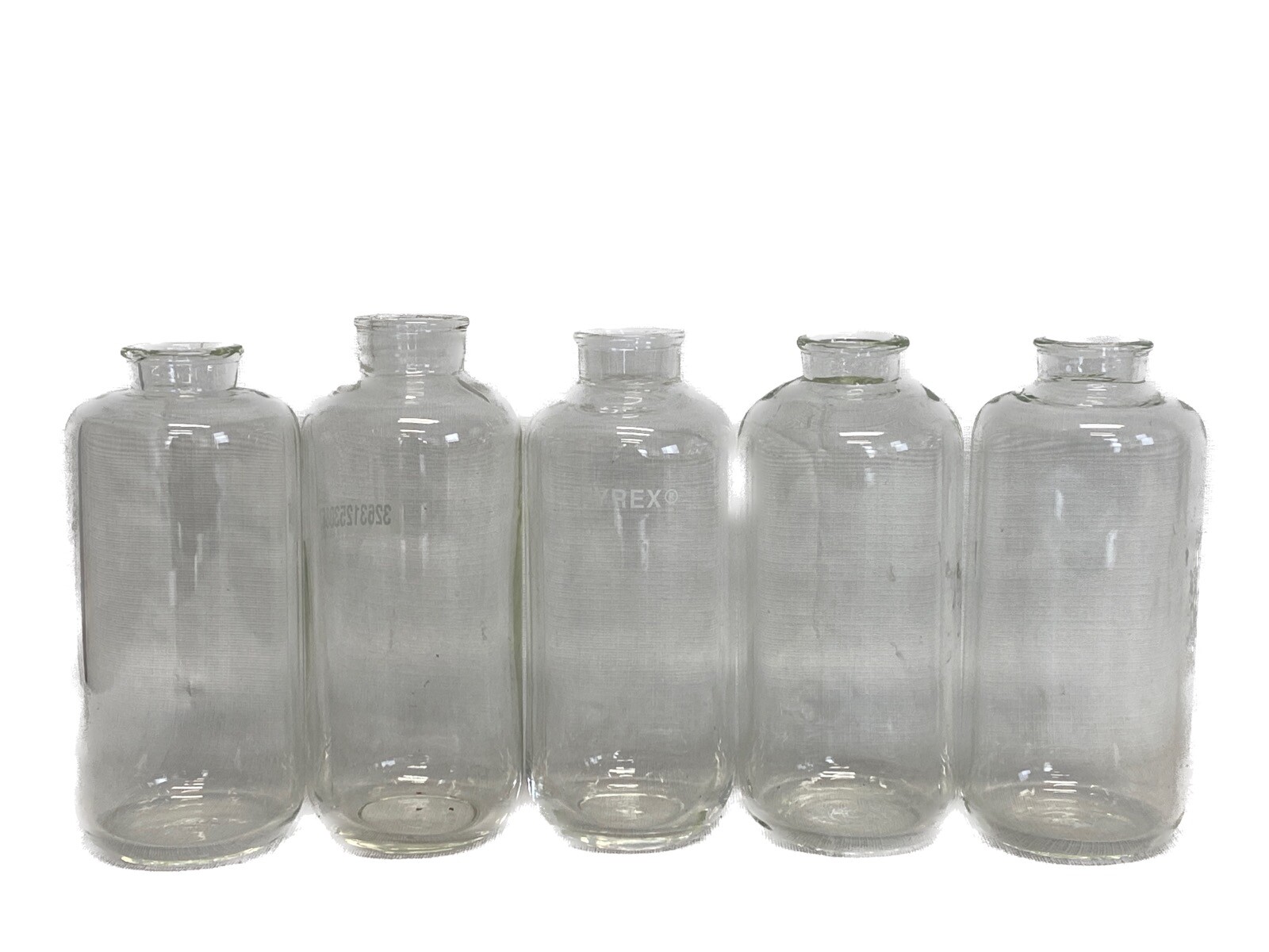 (Lot of 5) Laboratory Glass 500mL Heavy Wall Centrifuge Bottle Plain Top