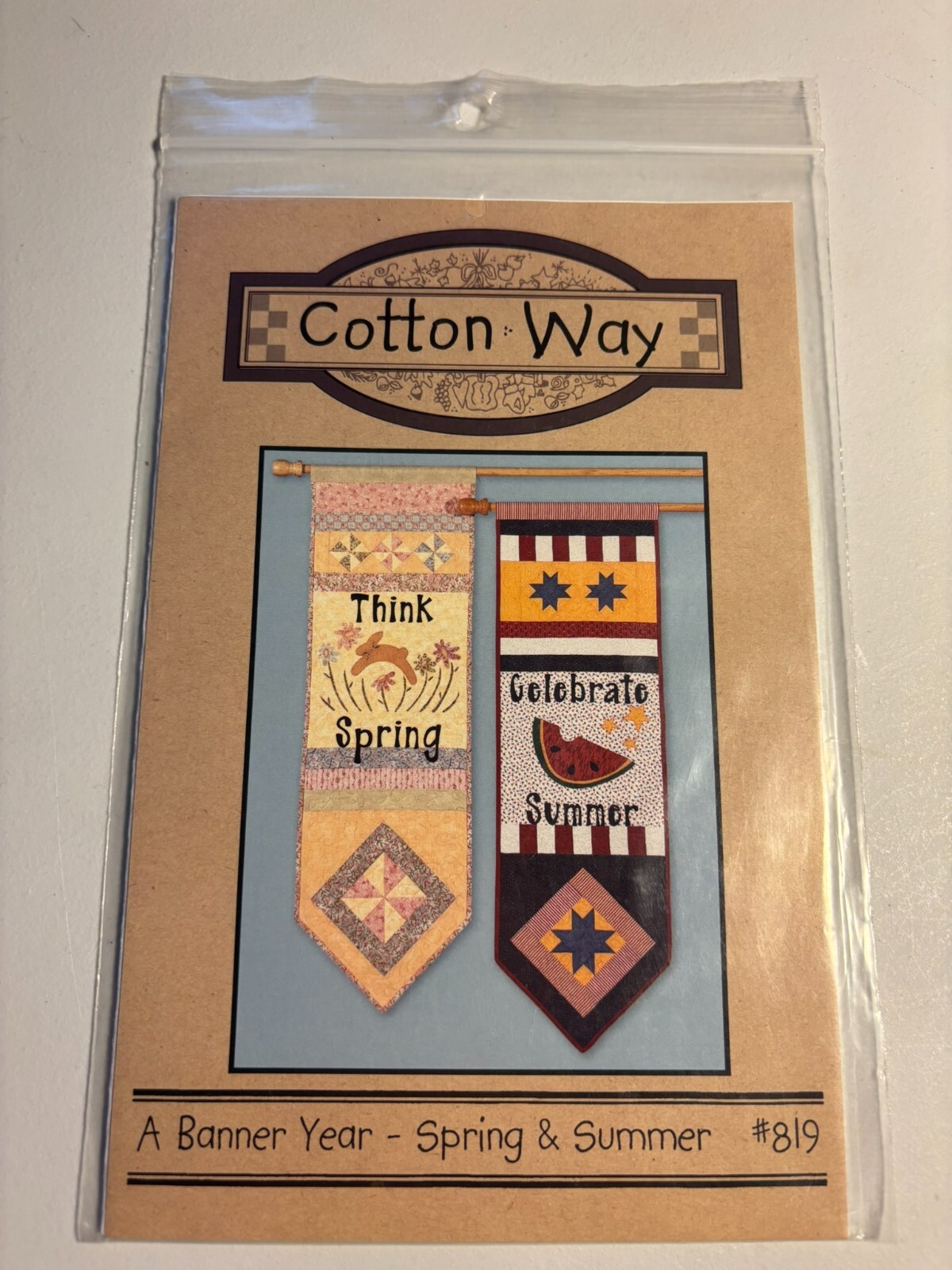 Cotton Way-A Banner Year-Spring & Summer 16x52" applique banners New Free ship