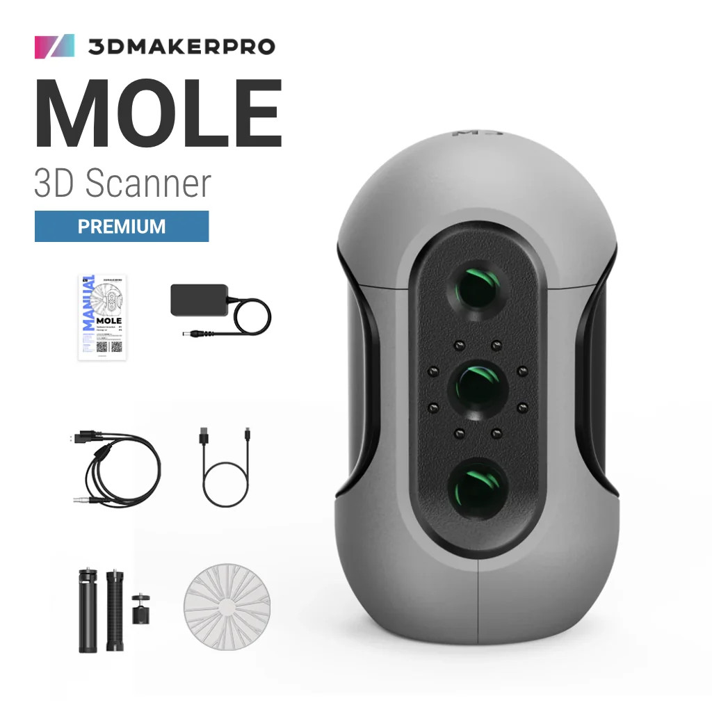 3DMakerpro Mole 3D Scanner Premium Compatible with Win11/10/MacOS 11/12 F1T8