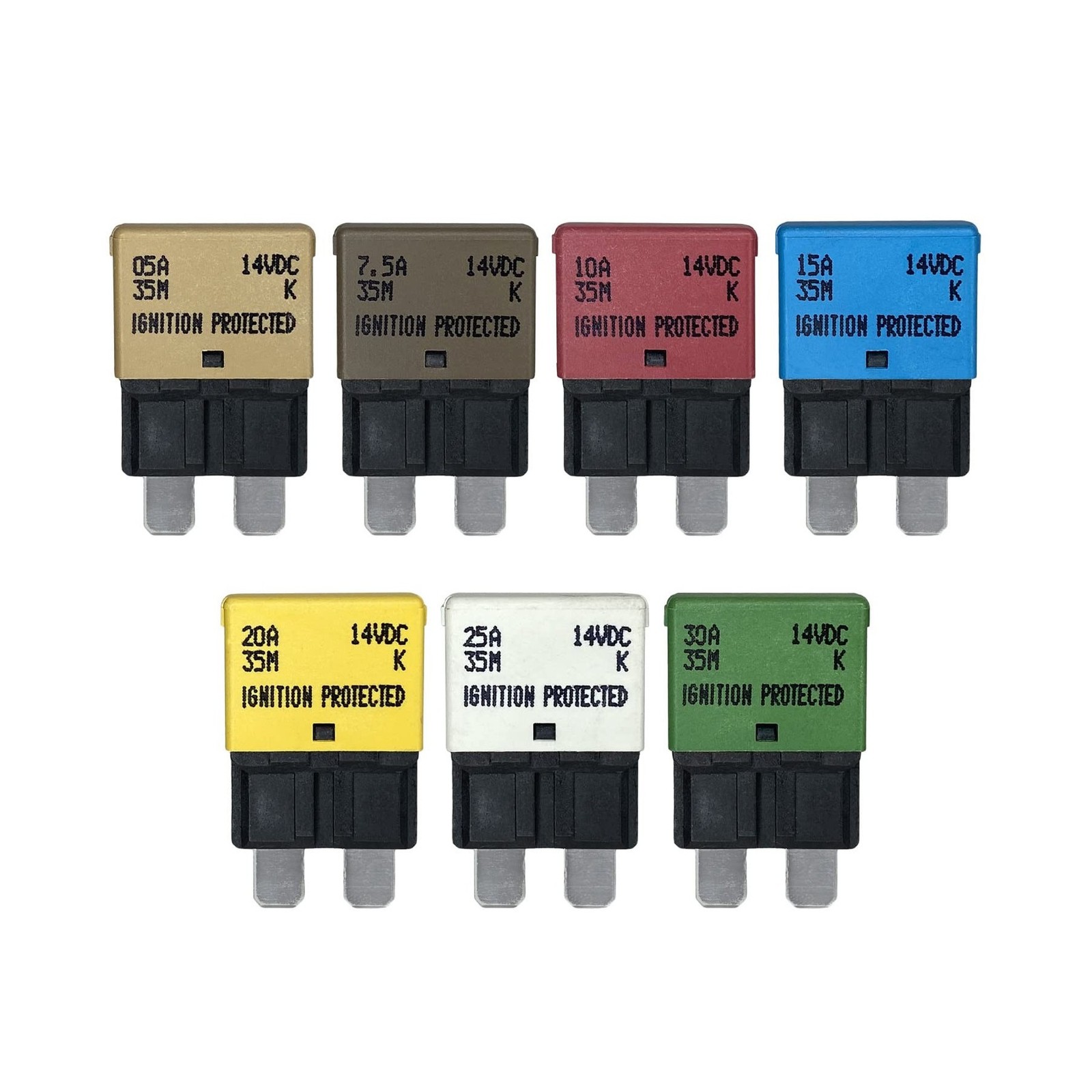Auto Reset ATC/ATO Multipack 5A, 7.5A, 10A, 15A, 20A, 25A, 30A Circuit Breake...