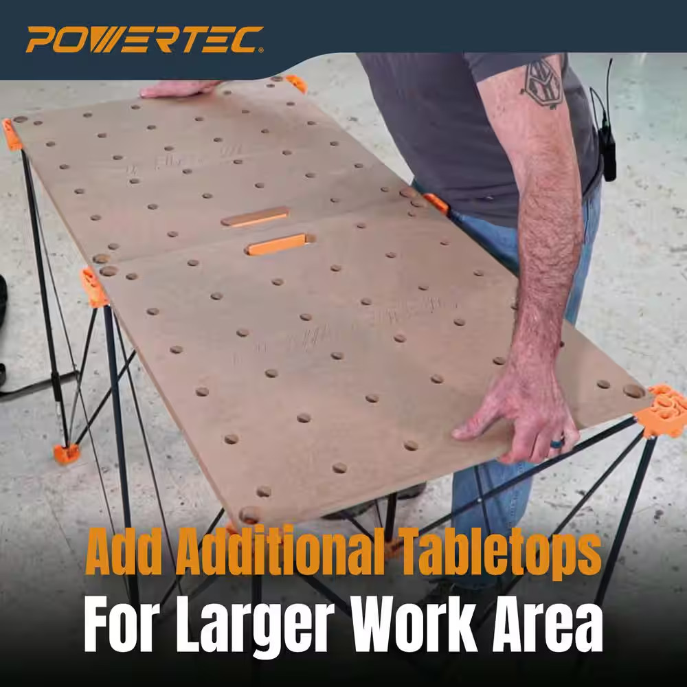 24 In. X 48 In. Arachni Flex, Foldable, Portable Workbench Tabletop with Pre-Dri