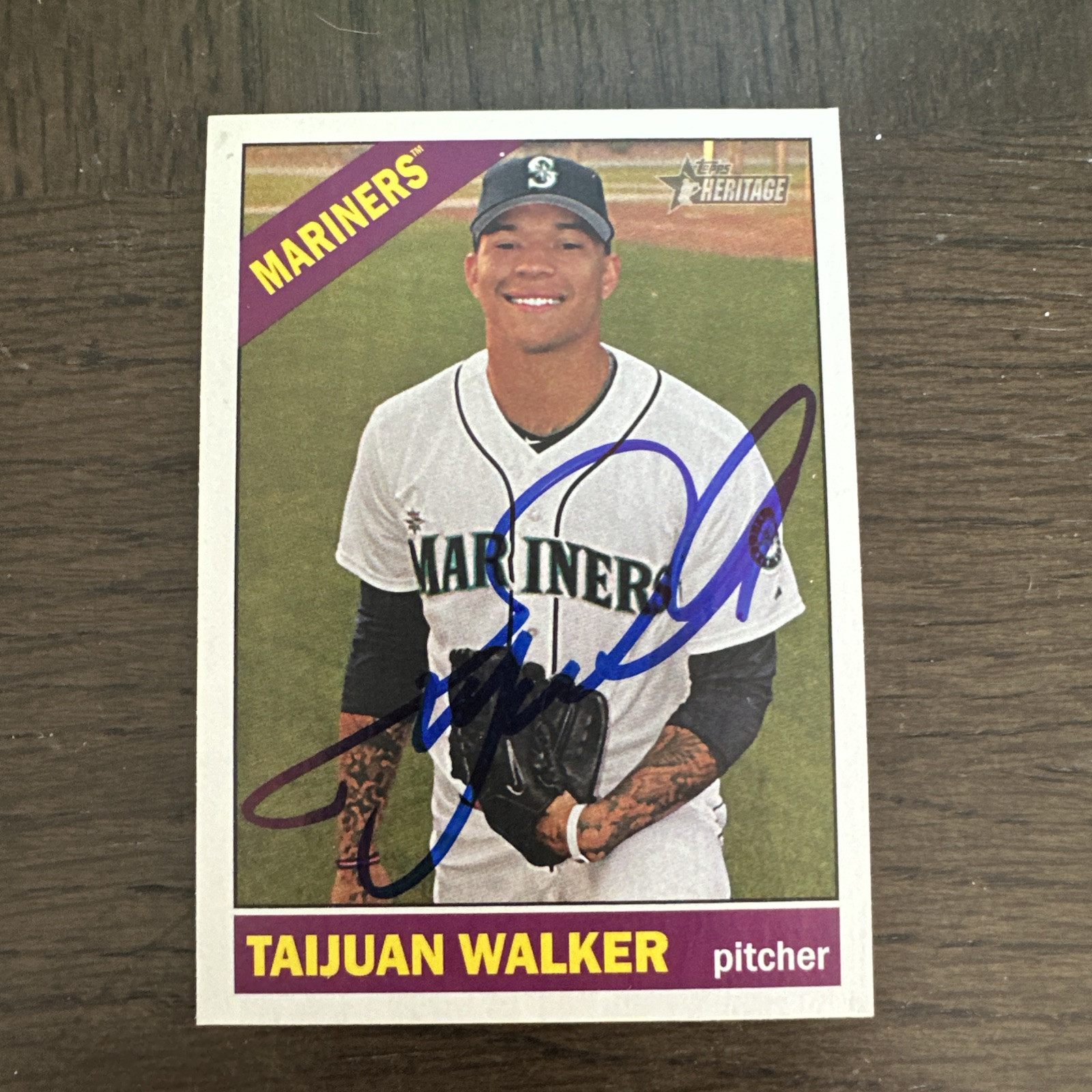 TAIJUAN WALKER SEATTLE MARINERS SIGNED AUTOGRAPHED 2015 Topps Heritage #292