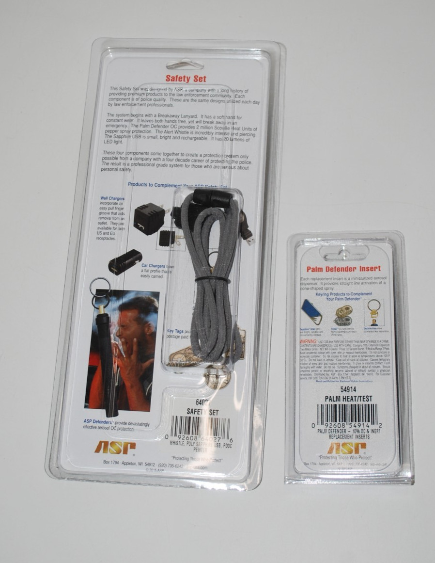 ASP Safety Set, Model 64027/54914, Palm Defender, Pewter, Pepper Spray, Bundle