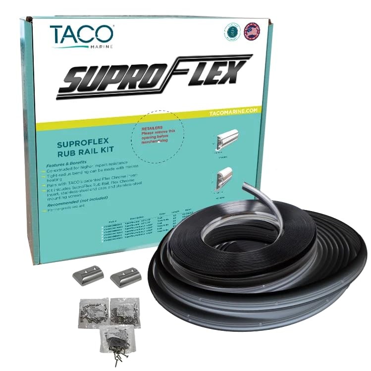 TACO Marine V119993BBK802 SuproFlex Medium Rub Rail 2" x 1-1/4" Black