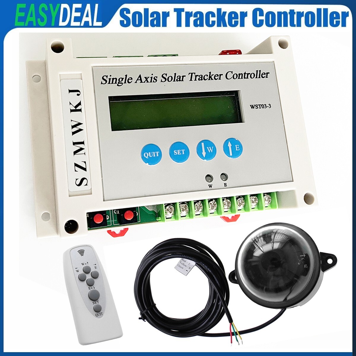 WST03-3 Single Axis Electric Solar Panel Sun Tracker LCD Controller W/ Remote EL