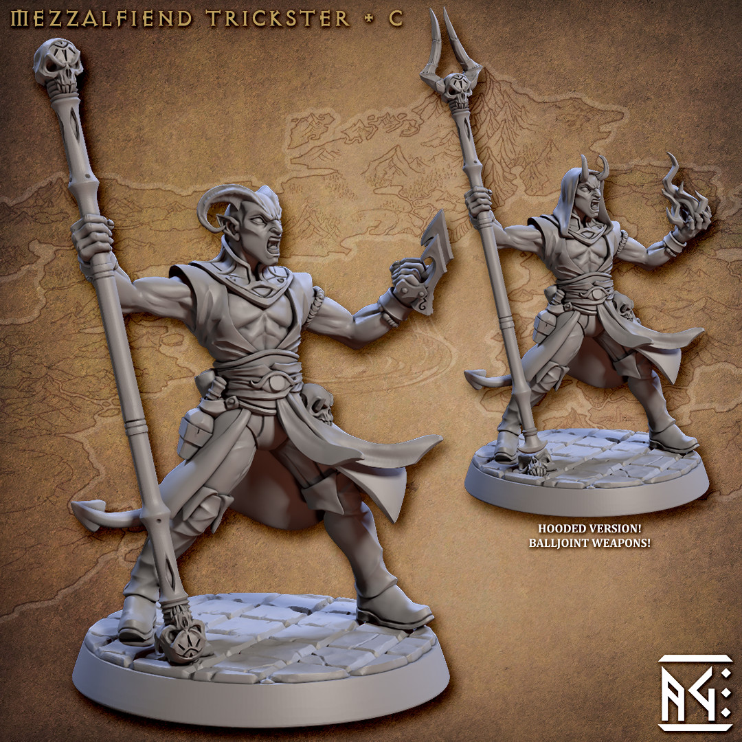 Tiefling Trickster C - Mage / Wizard - NO HOOD - Artisan Guild - Fantasy D&D