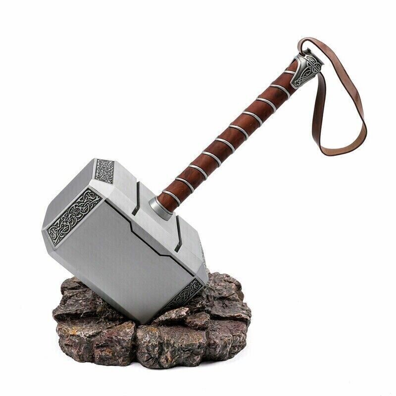 Resin Base Avengers Prop Replica Aluminum Thor Hammer 1:1 Mjolnir Metal Replica