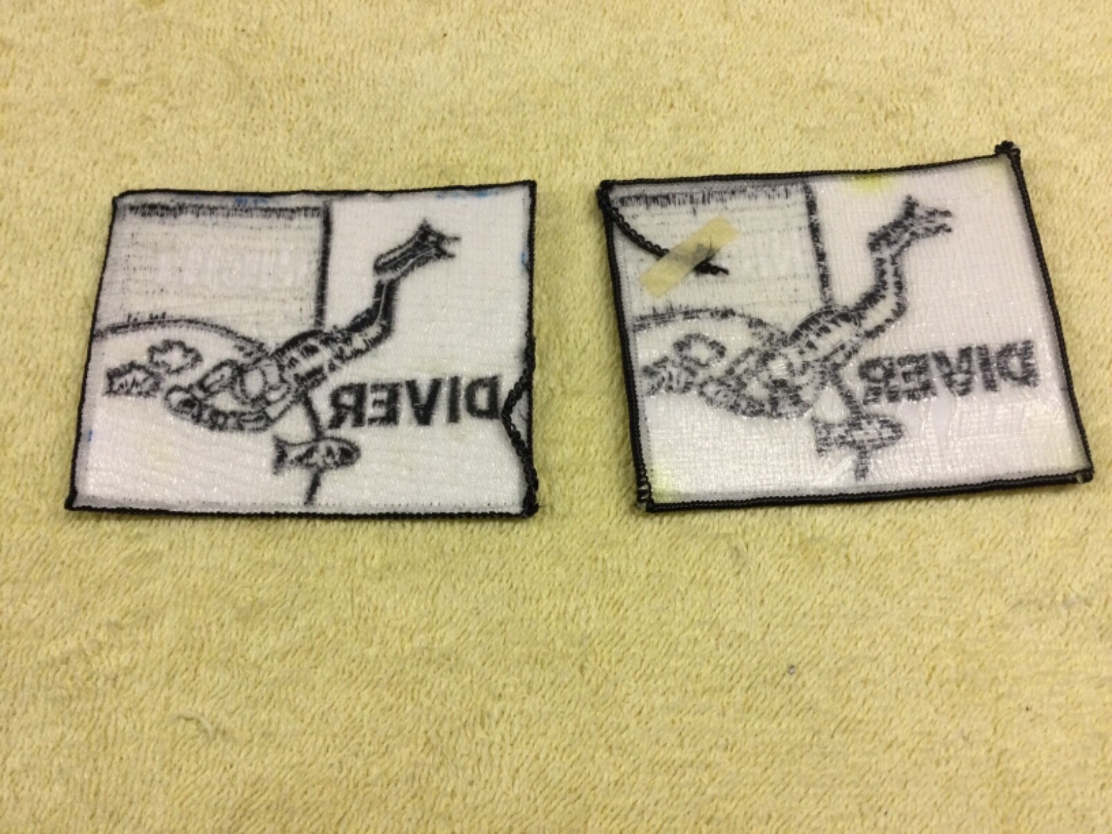 NIGHT DIVER SCUBA PATCHES - 2 TOTAL PATCHES -